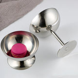 Qfdian 2025 New Stainless Steel Goblet Cup Ice Cream Dessert Salad Bowl Fruit Plate Snack Dish KTV Bar Supplies