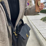 Qfdian Fashion Personality Solid Top-Handle Bag 2025 All Match Office Lady Women's Handbags Y2k Trendy Japanese Shoulder Crossbody Bags