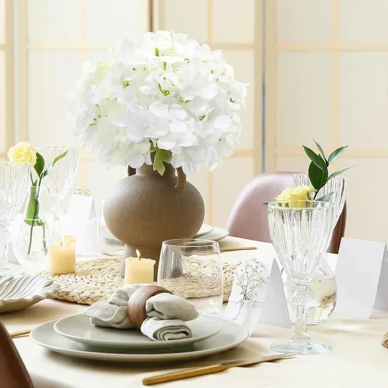 100 Pcs Hydrangea Artificial Flowers Silk Hydrangeas Flower Heads with Stems Fake Hydrangea Bouquet for Wedding DIY Floral Decor