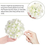 Qfdian 50 PCS Artificial Hydrangea Flowers Silk Hydrangea Heads for Wedding