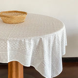 Qfdian Lace Tablecloth Embroidered TableCover Square Classic Dustproof Table Protector for Kitchen Dining Room Party Wedding Decoration