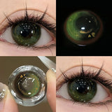 Qfdian 2Pieces Color Contact Lenses Bling Pupil Beauty Cosplay Color Circle Lens Yearly Galaxy Colour Contacts with Box