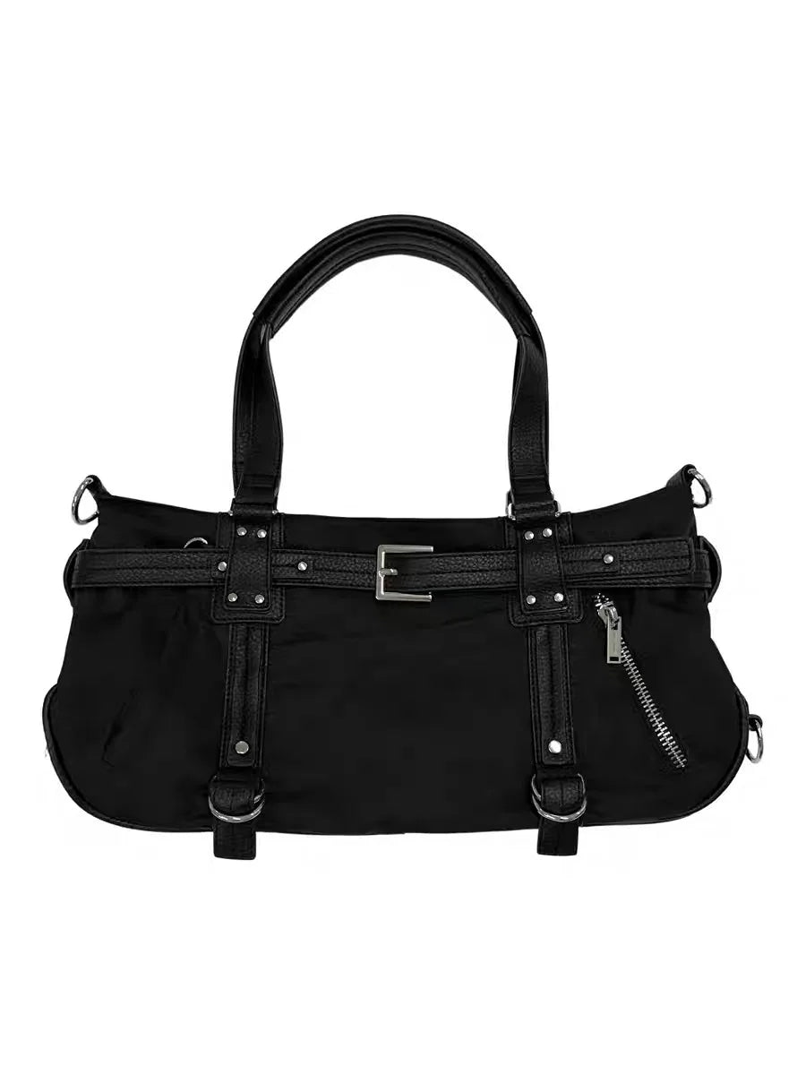 Qfdian Luxury Design Women Patchwork Underarm Bag Korean New Office Lady Fashion Chic Shoulder Handbags Y2k Ins Casual Travel Tote Bags