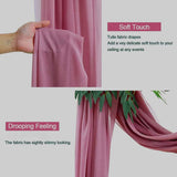 Qfdian Wedding Drapes Ceiling Decoration Chiffon Sheer Curtain for Weddings Reception Birthday Party Arch Drapery Tent Bedroom Backdrop