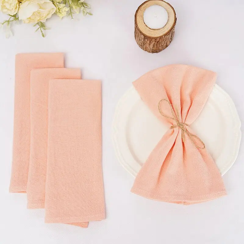 Qfdian 10PC Cloth Napkins Dark Green 30X45cm Thanksgiving Cotton Dinner Napkin for Wedding Party Baby Shower Christmas Table Decoration