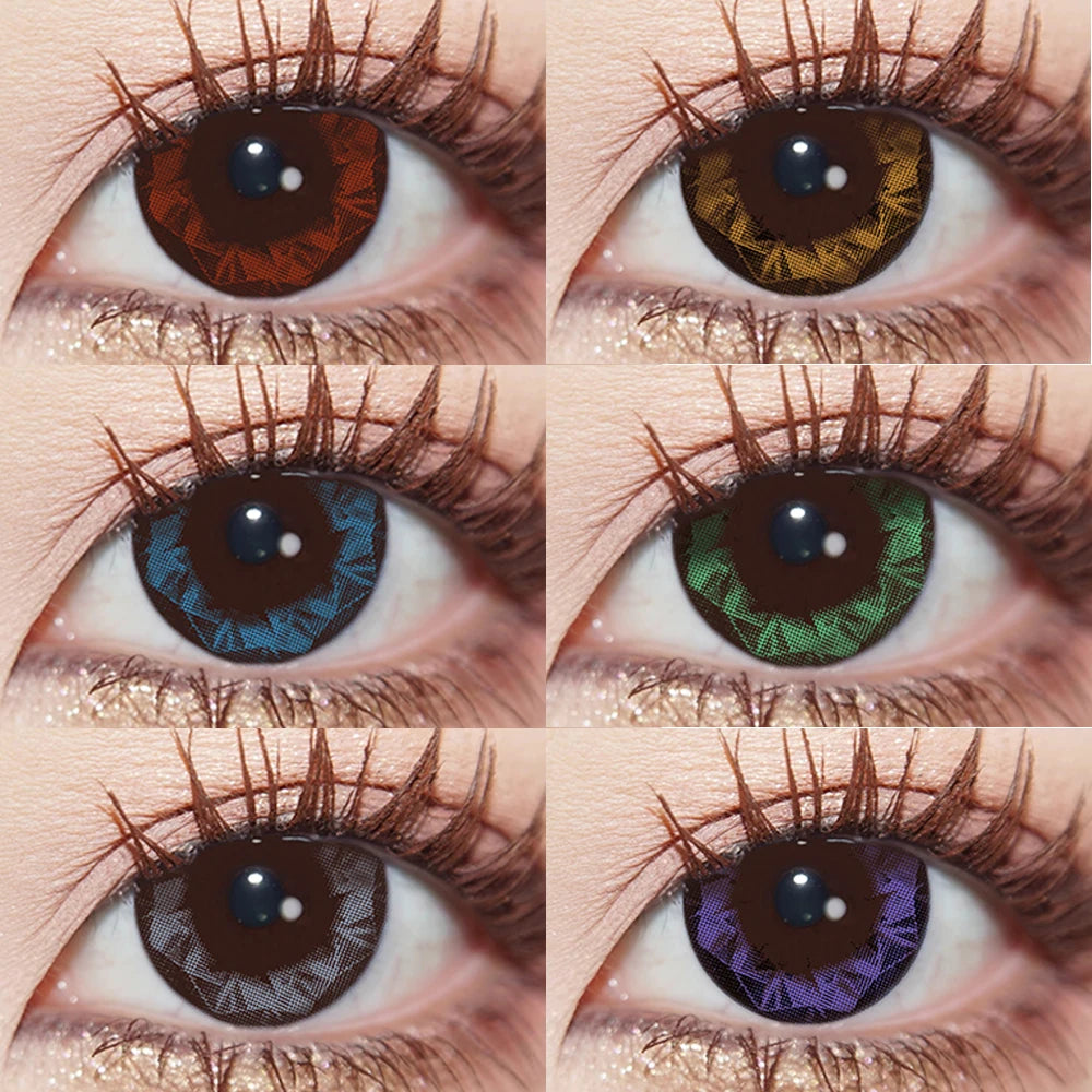 Qfdian Graded 1pair Color Contact Lenses Diamond Series Softlens 14.4mm