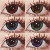 Qfdian Graded 1pair Color Contact Lenses Diamond Series Softlens 14.4mm
