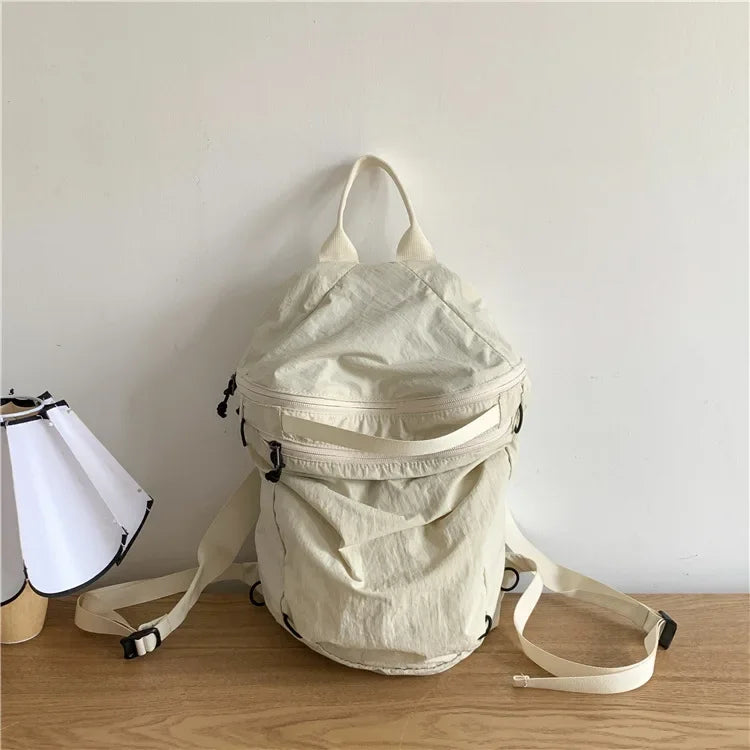 Qfdian Women's Waterproof Nylon Backpack Lightweight Travel Leisure Fashion Large Capacity Sport Gym Bag With Zipper