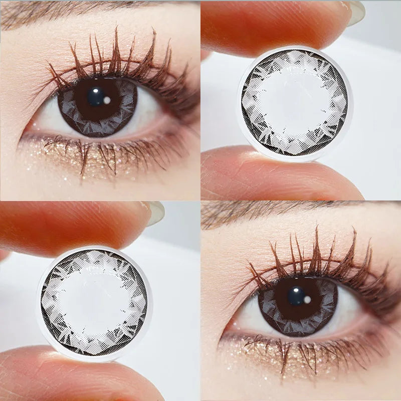 Qfdian 2pcs Diamond Cosplay Nightclub Party Contact Lenses Luxury Softlens 14.2mm