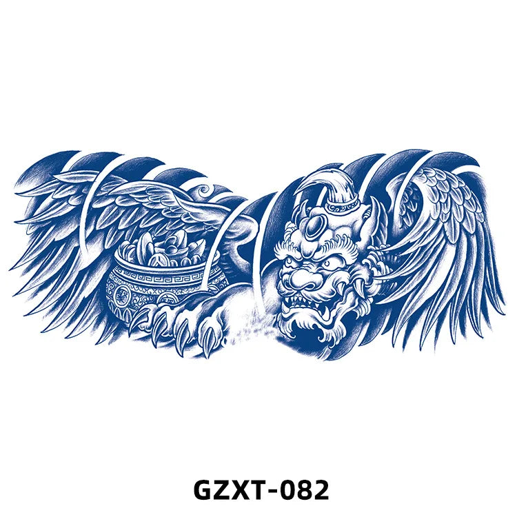 Qfdian New Wholesale Juice Chest Stickers Tattoo Herbal Semi-permanent Back Tatoo Wings Tattoo Stickpaper