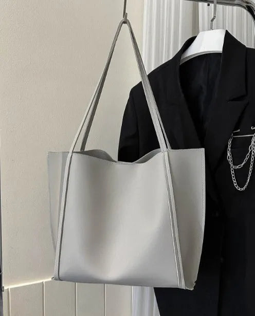 Qfdian Large Capacity Shoulder Bag Trendy Pu Leather Tote Bags Solid Color Ladies Handbag Women's Fashion Underarm bags