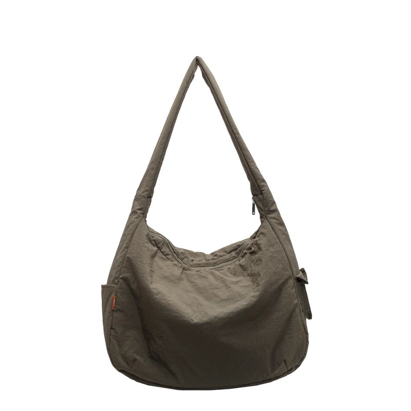 Qfdian Large Oxford Hobos Bags Women Solid Cloth Shoulder Bags Korea Style Canvas Packages Unisex Strong Big Leisure Or Travel Bags