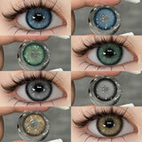 Qfdian New 1pair Colored Contact Lenses for Eyes Brown Contacts Lenses Fashion Blue Eyes Lenses Yearly Korean Gray Contacts