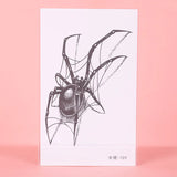Qfdian Black Spider Temporary Tattoo Stickers Waterproof Long Lasting One Week To Two Weeks,realistic, For Men Neck Arm Chest