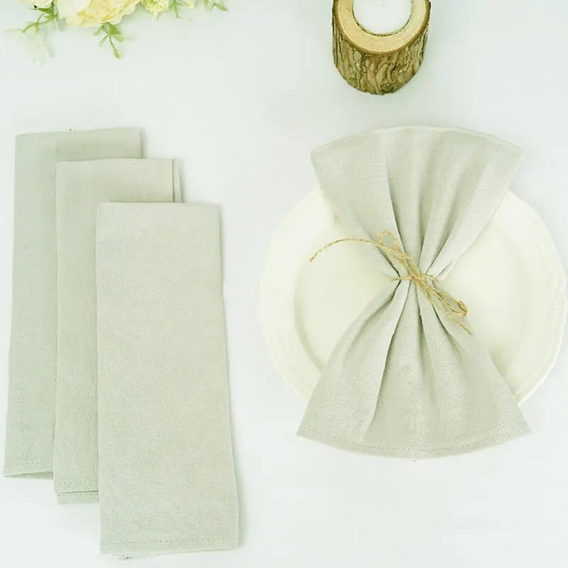 Qfdian 10PC Cloth Napkins Dark Green 30X45cm Thanksgiving Cotton Dinner Napkin for Wedding Party Baby Shower Christmas Table Decoration