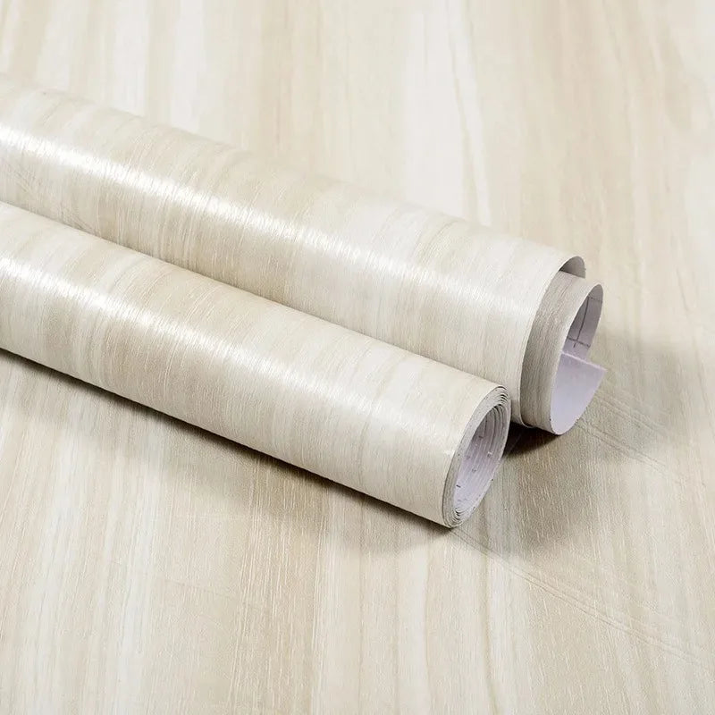 Qfdian 40CM X 1M Thickened Anti Fouling Waterproof Wood Grain Self-adhesive PVC Modern Furniture Decorative Wallpaper