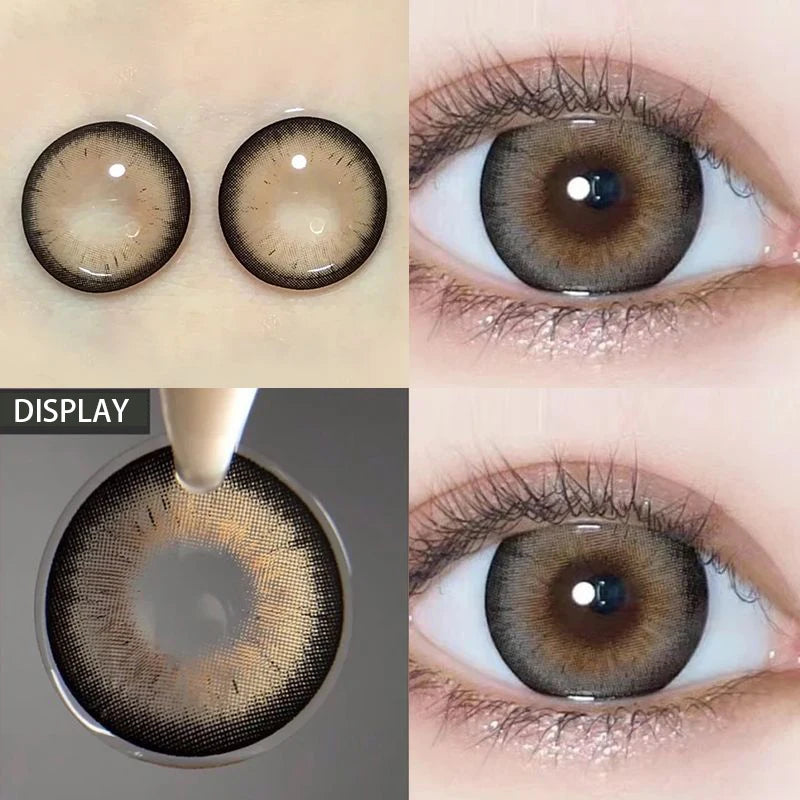 Qfdian 1pair Color Contact Lenses Softlens for Eyes Lenses Cosmetic Eyecontacts with Myopia