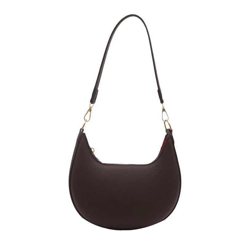 Qfdian New Fashion Underarm Bags High-end Moon-shaped Baseball Bag Showing Luxury Women's Single Shoulder Bag and Handbags