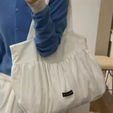 Qfdian Office Lady All Match Bandage Bags for Women Luxury Design Chic Pleated Underarm Bag Fairy Simple Casual Girls Shoulder Handbags