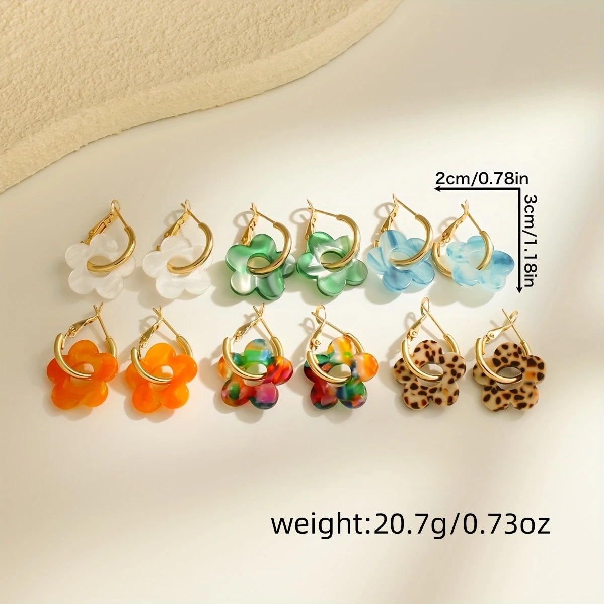 Qfdian Minimalist Acrylic Hollow Floral Earrings Unique Versatile Women Gift Accessories