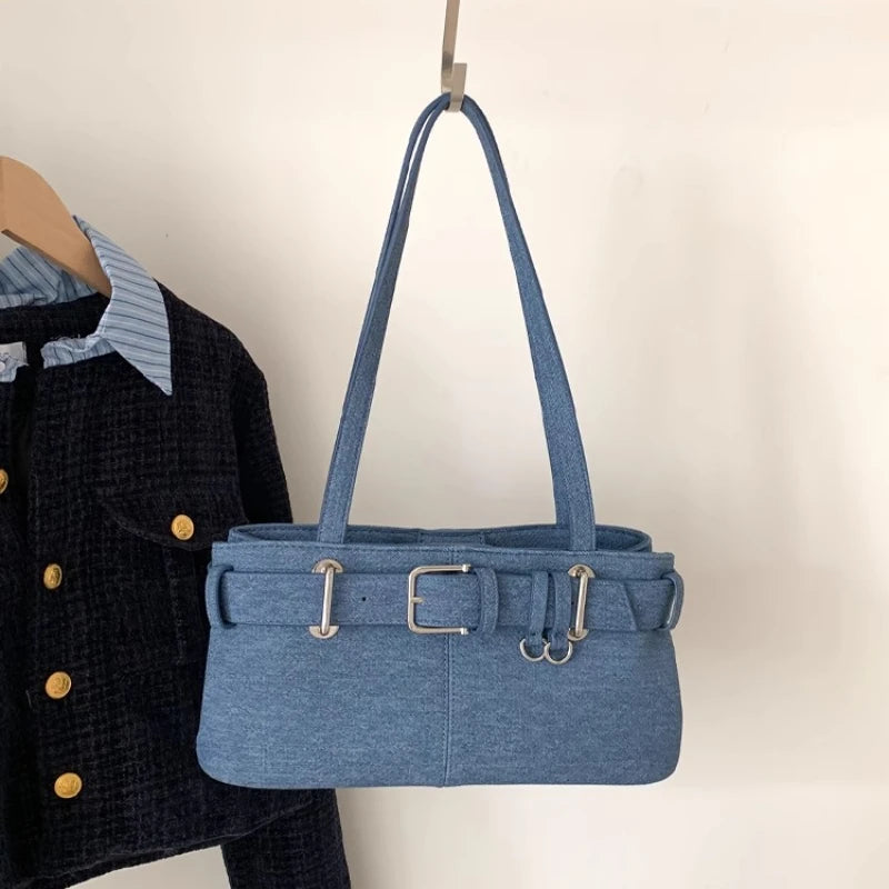 Qfdian Fashion Trendy Office Lady Elegant Shoulder Bags Sweet Y2k Aesthetic Chic Women's Handbags All Match Vintage Fairy Underarm Bag