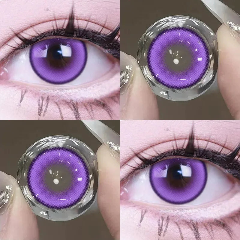 Qfdian Cosplay  Myopia Color Contact Lenses Anime Pupil 6months 1pair Halloween Cute 14.2mm Softlens