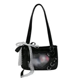 Qfdian Y2K Transparent Love Itabag Zipper Bag Jk Kawaii Shoulder Bag Underarm Commuting Bag Messenger Bag Lace Crossbody Bag Women