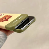 Qfdian Cartoon winter bear cute phone case for iphone 15pro 14promax 13promax 16 14 13 15 pro max magnetic stand holder ins fundas