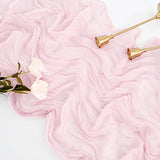 Qfdian Beige Table Runner Gauze Cheesecloth Rustic Sheer Boho Wedding Decoration Tablecloth Baby Shower Christmas Birthday Party Decors