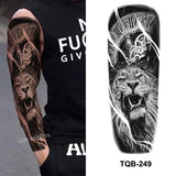 Qfdian Waterproof Full Arm Temporary Tattoo Sticker Tiger Lion Wolf Eye For Man Women Body Art Sleeve Flash Fake Shoulder Tatoo