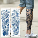 Qfdian Full Leg Arm Temporary Herbal Juice Ink Tattoo Stickers Lasting  15 Days Waterproof Tattoo  Animal  Tattoo Stickers for Men Boys