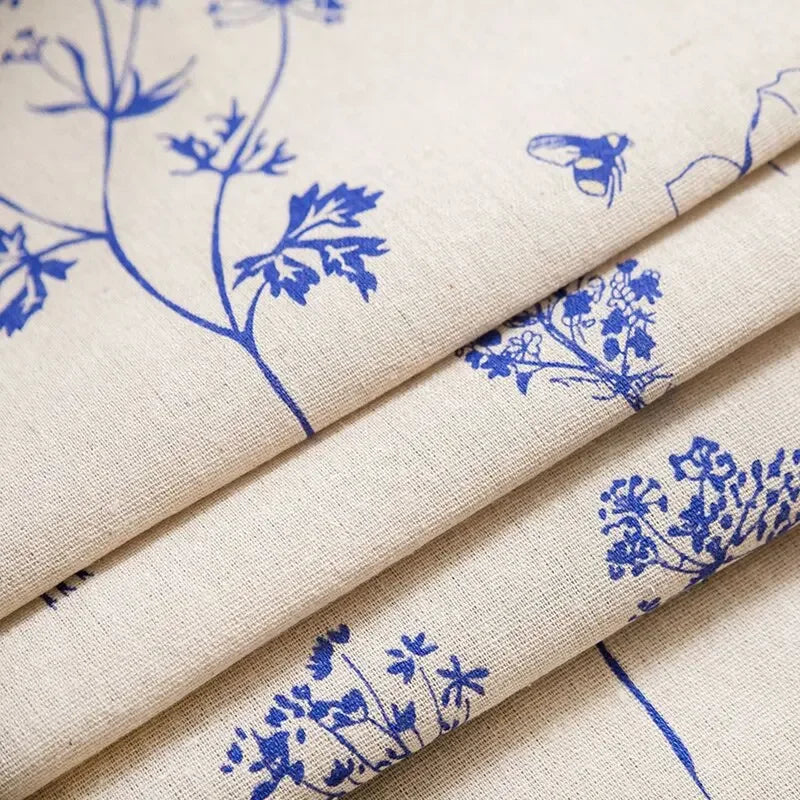 Qfdian Blue Floral Curtain Printing Window Curtains for Light Blocking Drapes Rod Pocket Bedrooms Living Room Bathroom Boho Decorations