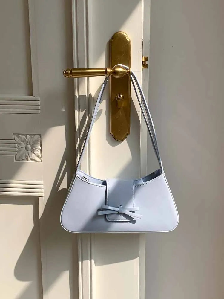 Qfdian Luxury Design All Match Y2k Aesthetic Bow Underarm Bag Women Fairy Elegant Shoulder Bags Office Lady Fashion Purses and Handbags