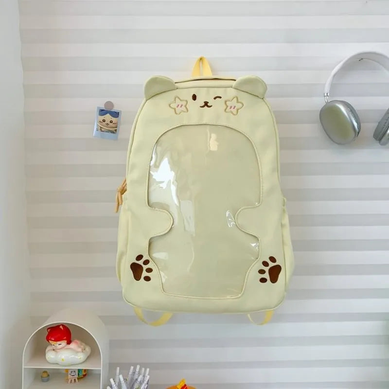 Qfdian Women Kawaii Cartoon Schoolbags High-capacity Fashion Sweet Y2k Aesthetic Ita Bags Students Casual Luxury Design Chic Backpacks