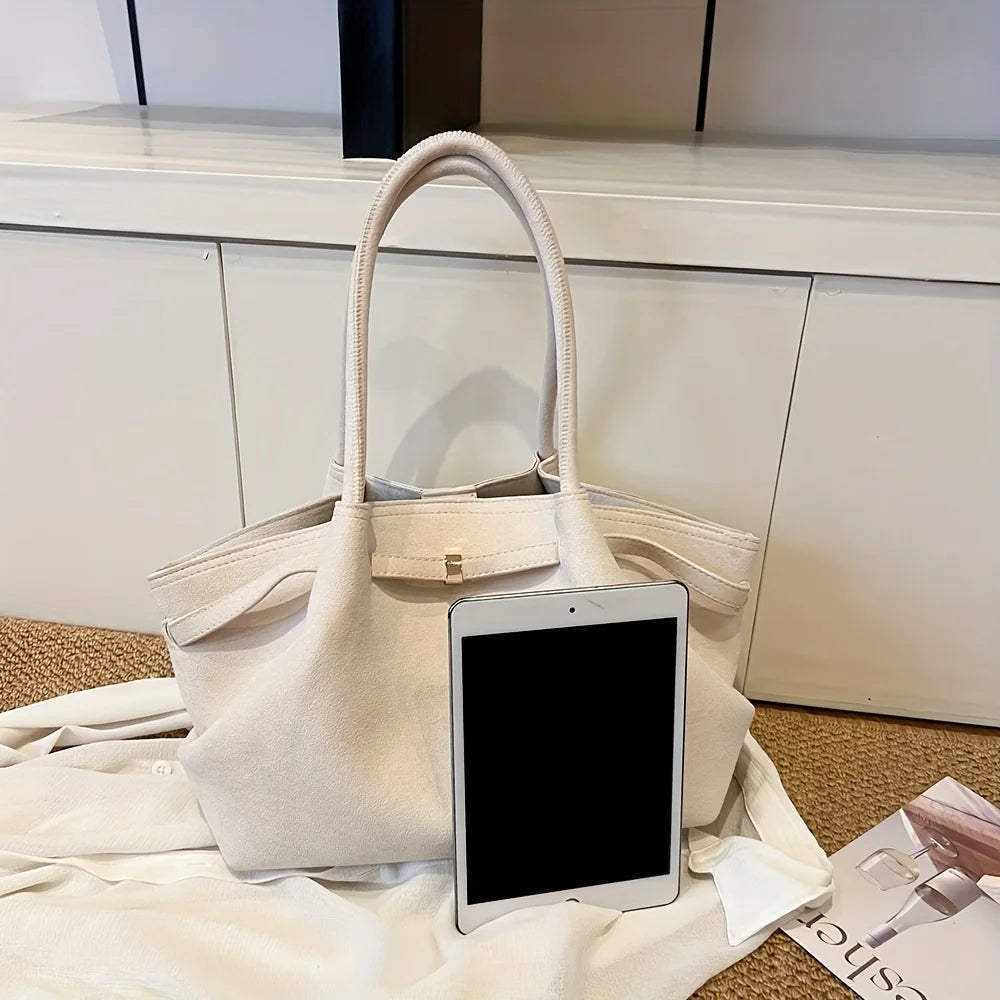 Qfdian Autumn and Winter Deerskin Velvet Underarm Bag Women's New Large Capacity Vintage Tote Bag Fashion All-Matching Female Commuter