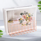 Qfdian Ins Minimalist Iron Desktop Storage Rack Organizer Table Organizing Rack Document Book Rack Desk Multi-functional Storage Rack