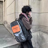 Qfdian 2025 Personality Vintage Telephone Bags Y2k Aesthetic Streetwear Women Students Schoolbags High-capacity Funny Ins Backpacks Men