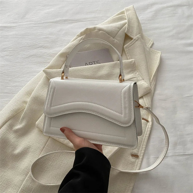 Qfdian Women Shoulder Bag Pu Leather High Quality Crossbody Bags Retro Solid Luxury Handbag Ladies Commuter Shopping Travel Purse