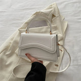 Qfdian Women Shoulder Bag Pu Leather High Quality Crossbody Bags Retro Solid Luxury Handbag Ladies Commuter Shopping Travel Purse