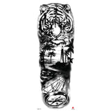 Qfdian Full Arm Tattoo Waterproof Temporary StickerCool Skull Fish Dragon Lion Clock Men Women Art Fake Sticker Glitter Style