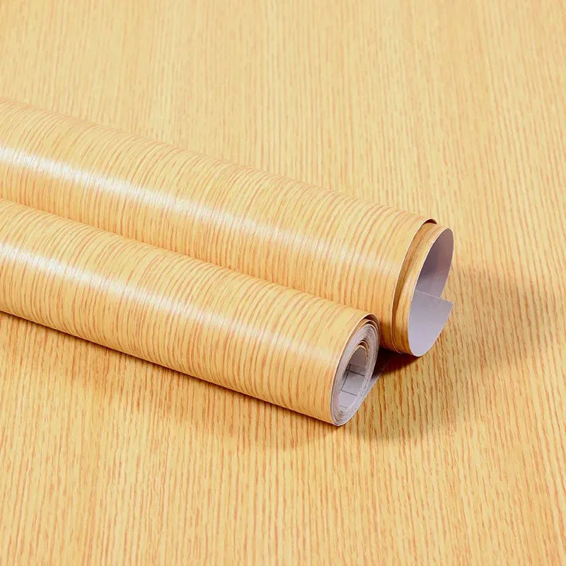 Qfdian 40CM X 1M Thickened Anti Fouling Waterproof Wood Grain Self-adhesive PVC Modern Furniture Decorative Wallpaper