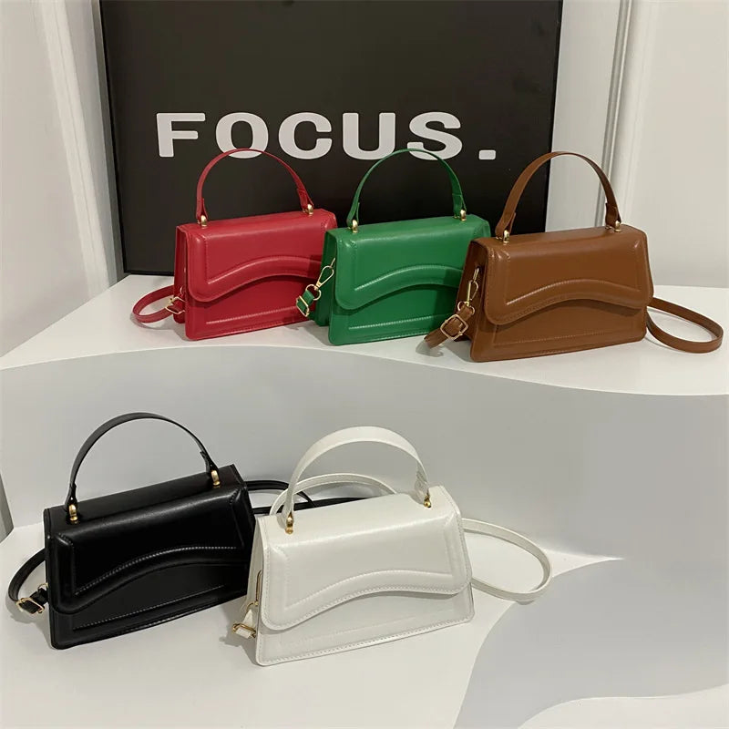 Qfdian Women Shoulder Bag Pu Leather High Quality Crossbody Bags Retro Solid Luxury Handbag Ladies Commuter Shopping Travel Purse