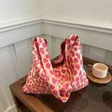 Qfdian Fashion Canvas Bag Female Handbag Tote Bags Large Capacity Underarm Bag Vintage Leopard Pattern Shoulder Shopping Bag