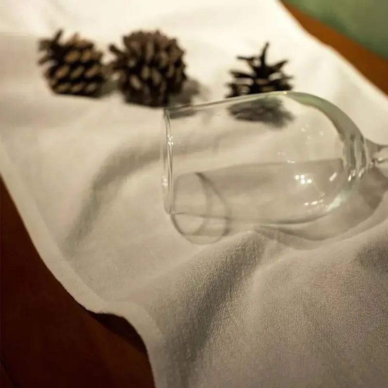 Qfdian 100% Cotton Ruffle White Table Runners for Rustic Wedding Decoration Baby Shower Birthday Party Living Room Kitchen Dinner Decor