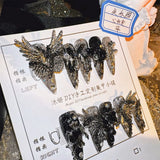 Qfdian 10Pcs High Quality Handmade Press on Nails New Chinese Style Ancient Style  Chinese Style Pure Hand-painted High-end Feeling