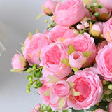 Qfdian 8 Packs Artificial Peonies Flowers Silk Peonies Flowers Fake Peonies Bouquet for Centerpiece Table Wedding Party Home Decor