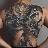 Qfdian Dragon Slayer Warrior Waterproof Temporary Tattoo Sticker, Long-lasting Waterproof for 1-2 weeks, Semi-Permanent Fake tattoo
