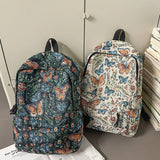 Qfdian New Chinese Style Woven Flower Backpack 2025 New Large Capacity Fashionable Lightweight Travel Bag Backpack