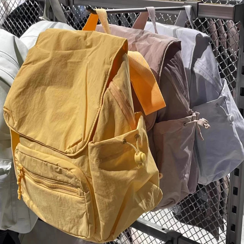 Qfdian Preppy Women Students Kawaii Backpacks 2025 New Casual Simple Y2k Aesthetic Handbags All Match Streetwear Ins Fashion Schoolbags