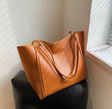 Qfdian Large Capacity Shoulder Bag Trendy Pu Leather Tote Bags Solid Color Ladies Handbag Women's Fashion Underarm bags